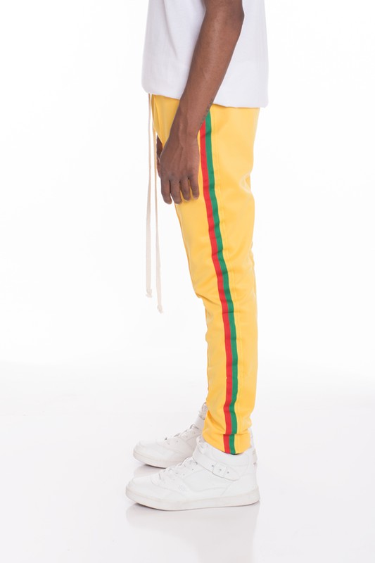 Rasta Taped Track Pants – 3 Colors, S–2XL Yellow