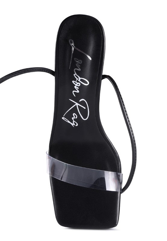 Scansta Lace-Up Diamante High Heel Sandal | Crystal Stud Block Heel Dress Shoe