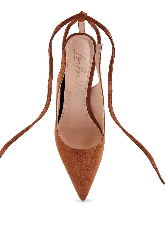 Rag & Co. Spiced Faux Suede Cut Out Heel Lace Up Sandals