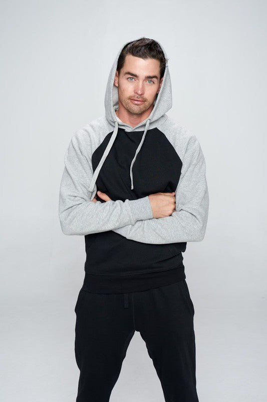 The All-Rounder: Men’s Hybrid Denim Jacket with Contrast Fleece Hoodie & Sleeves
