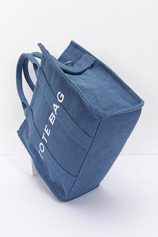 Denim Convertible Tote Bag – Lead-Safe Women's Small Tote