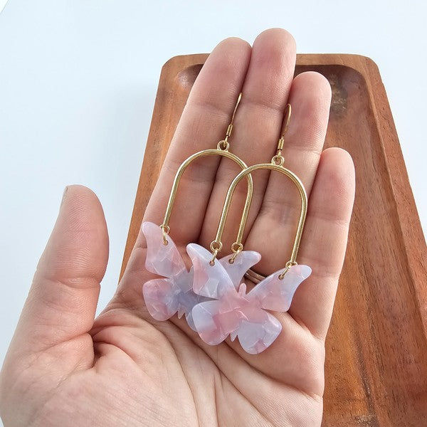 Bindi Enchanted Butterfly Earrings – 18K Gold-Plated Hypoallergenic Steel Hooks
