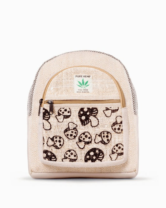 Kathmandu Collection Mini Hemp Mushroom Backpack | Handmade Eco-Friendly Nepal