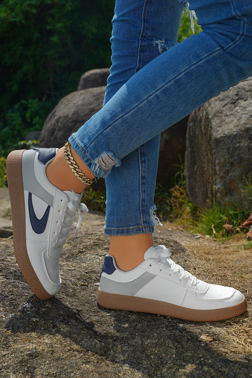 Elizabeth Leather Lace Up Sneakers by Threaded Pear