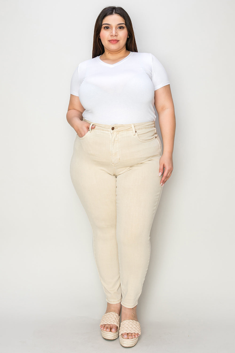 Judy Blue Plus Size Garment Dyed Tummy Control Skinny Jeans