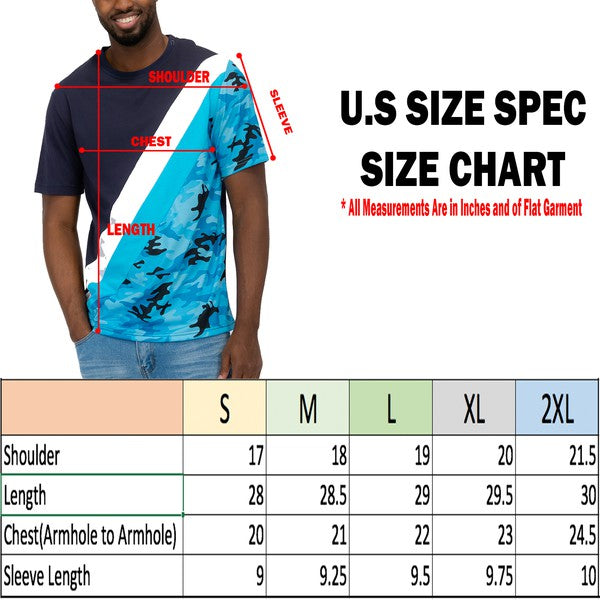 Men's Short Sleeve Camo Color Block T-Shirt