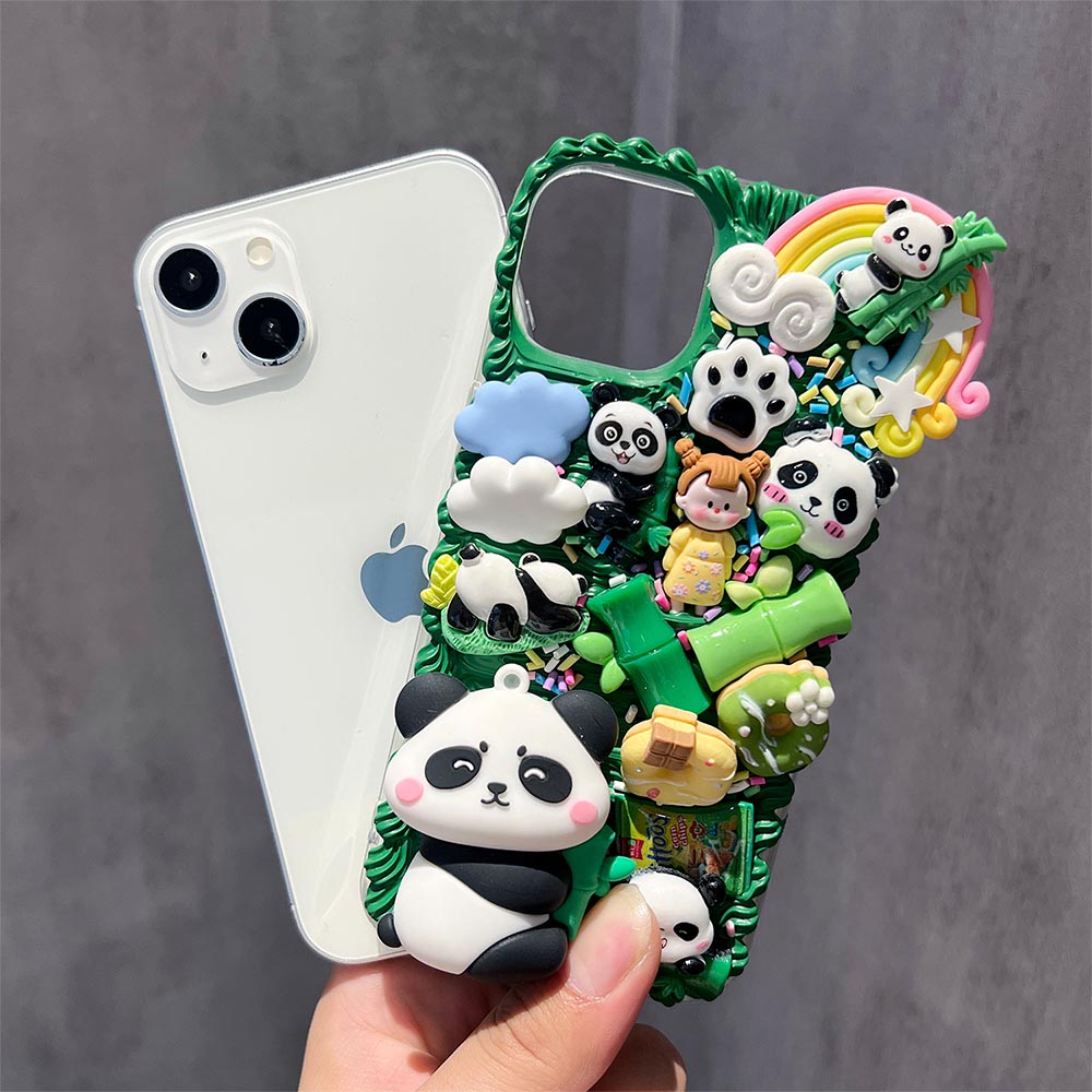 Made to Order Cartoon Panda Cream DIY Phone Case