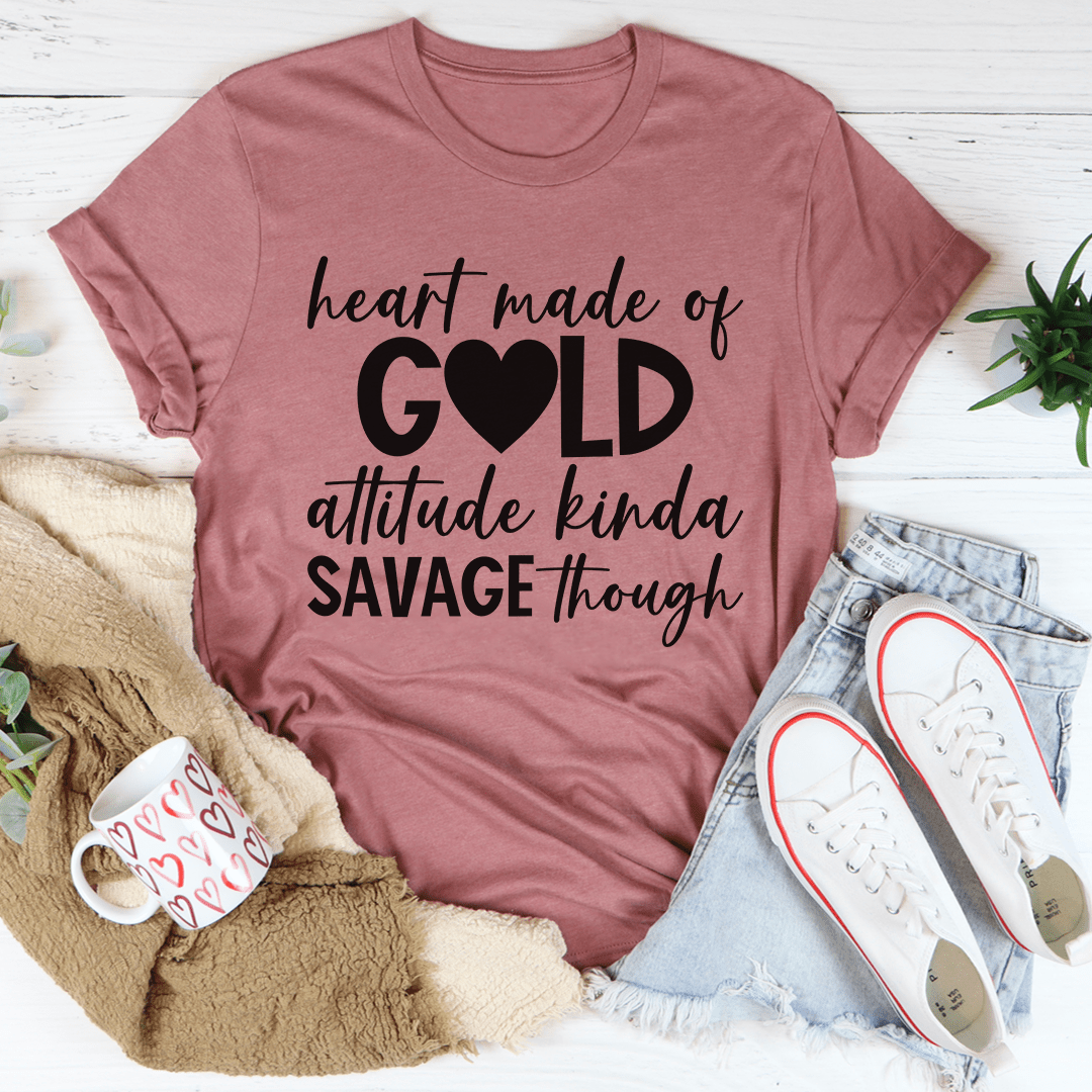 Heart Made Of Gold Tee by MerchMallow