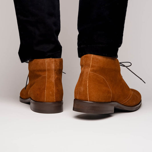 Zelli Italia Marco Men's Chukka Boot – Suede Calfskin, Tobacco Tobacco 13 M