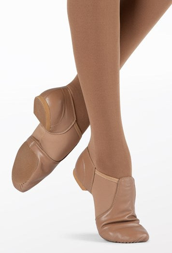 Classic Leather Slip-On Jazz Shoe W800 | Split Sole Dance Shoe Hazelnut