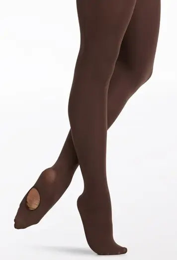 Adult Convertible Tights | 2-in-1 Cropped & Footed Hosiery Cocoa