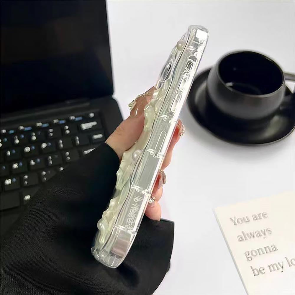 3D Bowknot Pearl Clear iPhone Case | ZAKAPOP