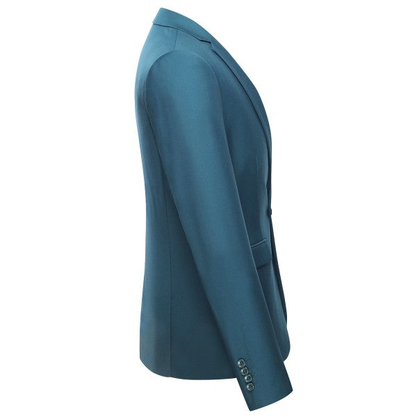 Men's One Button Slim Fit Business Blazer | Notched Lapel Daily Wear Jacket