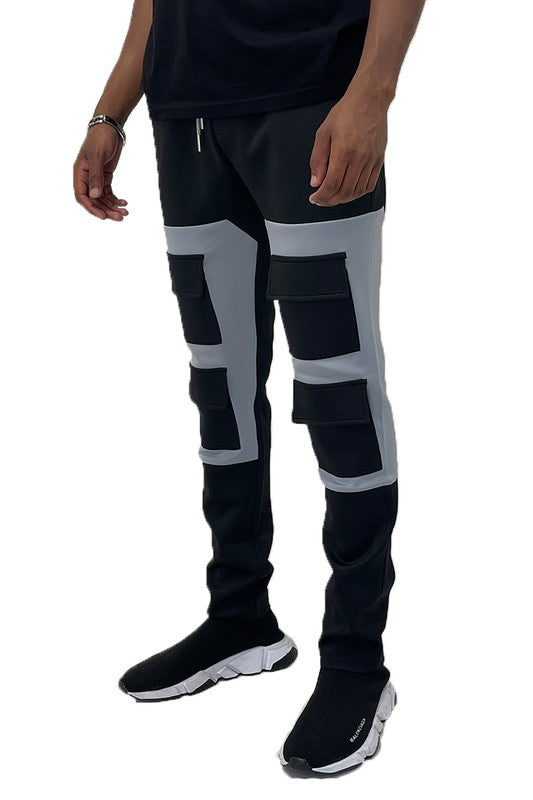 Square Block Track Pants – Charcoal/Grey, S–3XL Grey