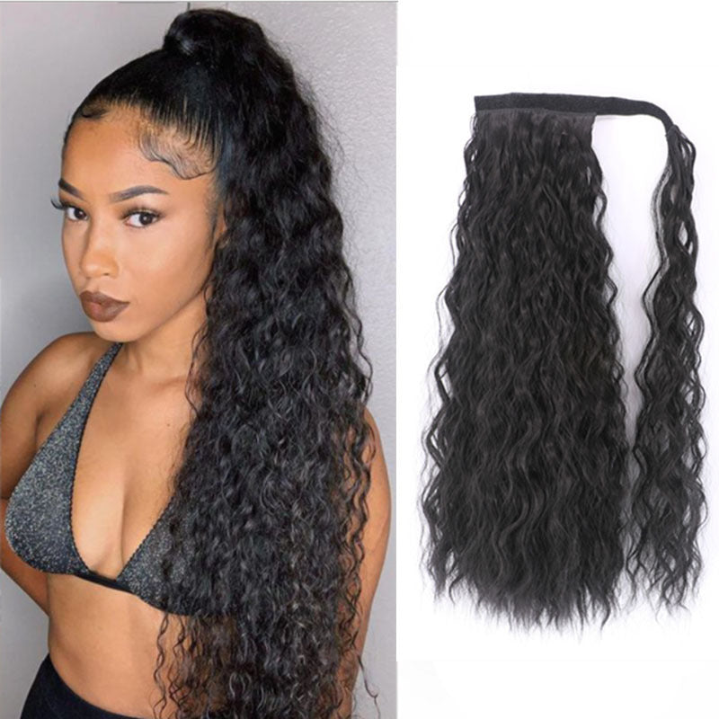 22-Inch Curly Corn Braid Ponytail Extension – Heat-Resistant Synthetic Hair