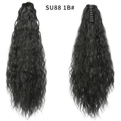 22-Inch Curly Corn Braid Ponytail Extension – Heat-Resistant Synthetic Hair
