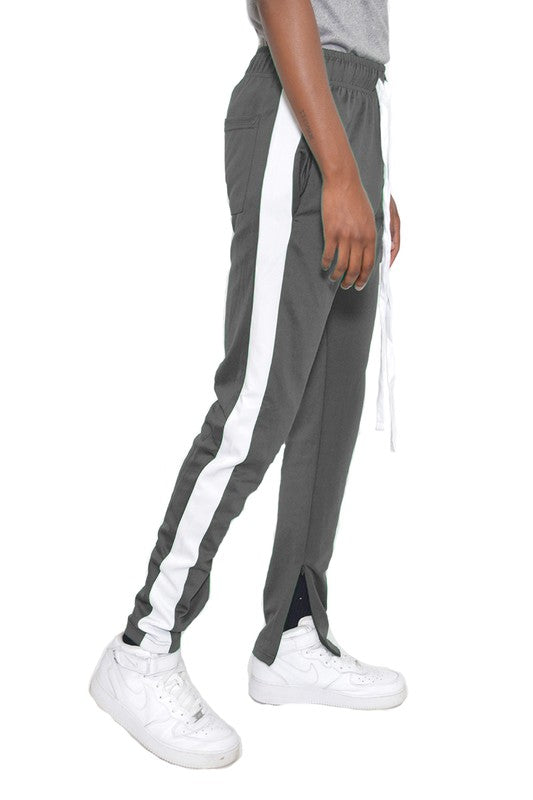 Single Stripe Track Pants Jogger – 20 Colors, S–3XL Dark Grey White