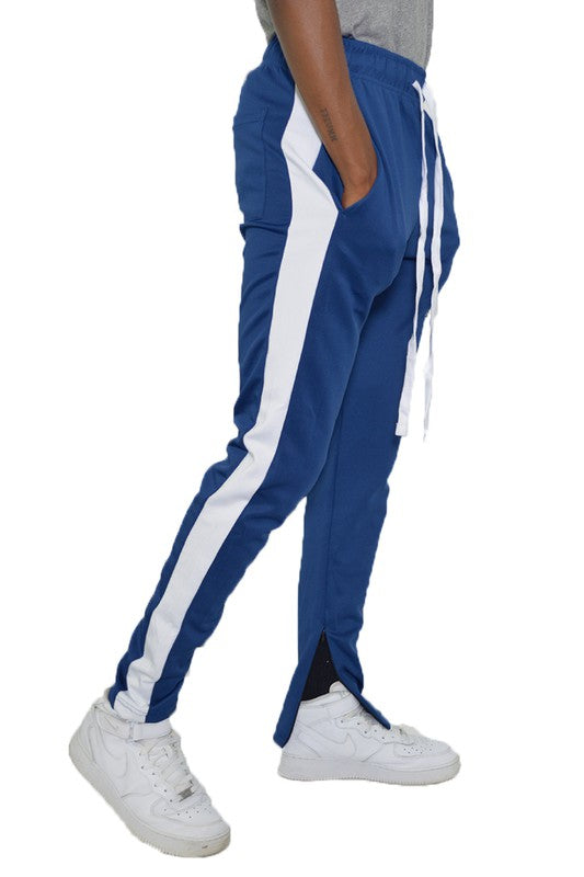 Single Stripe Track Pants Jogger – 20 Colors, S–3XL Denim White