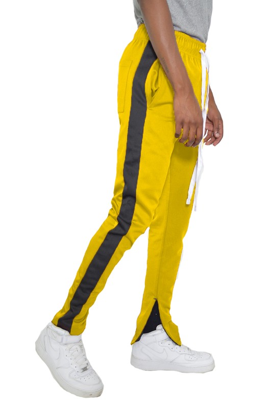 Single Stripe Track Pants Jogger – 20 Colors, S–3XL Yellow Black