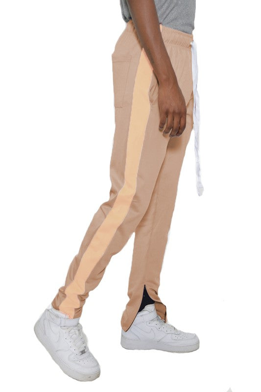 Single Stripe Track Pants Jogger – 20 Colors, S–3XL Sand Cream