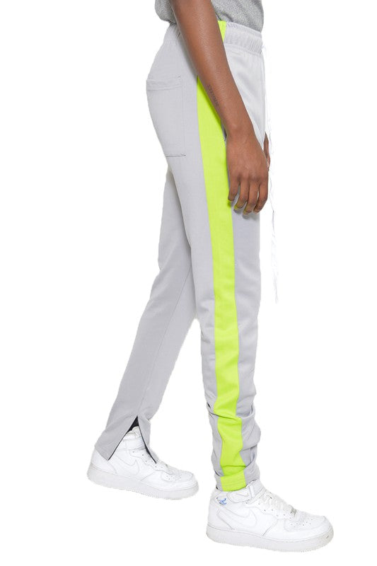 Single Stripe Track Pants Jogger – 20 Colors, S–3XL Grey Lime