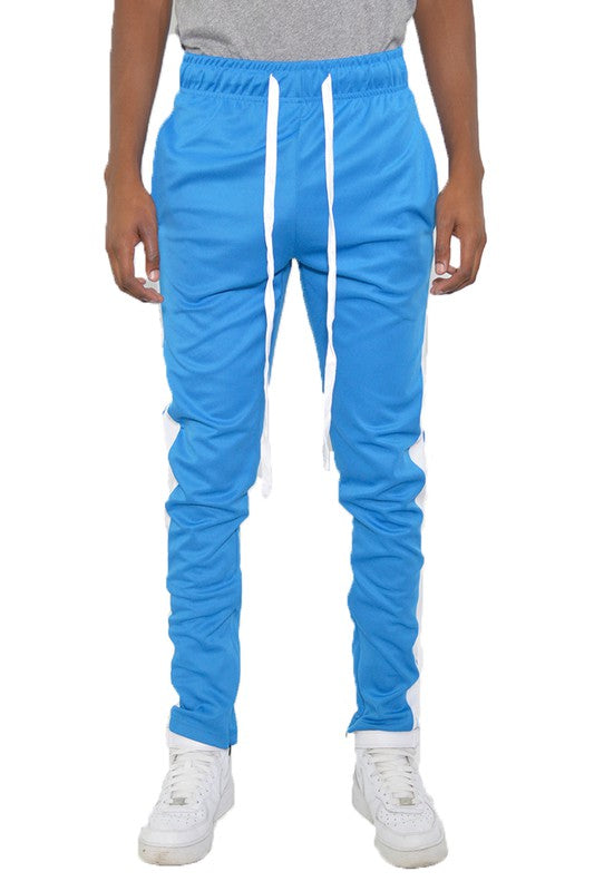 Slim Fit Single Stripe Track Pant – Aqua White, S–3XL