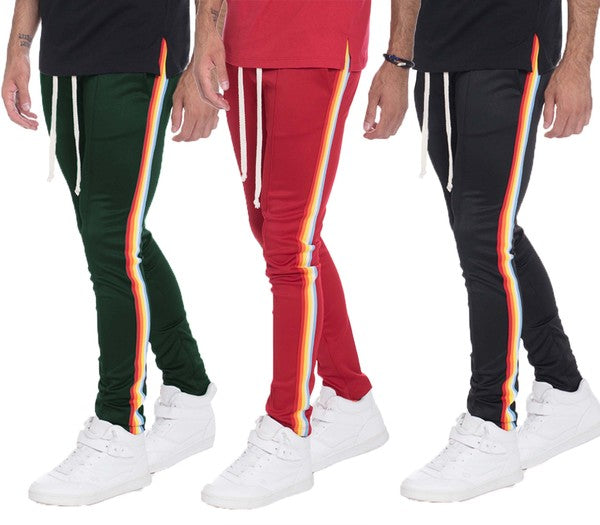 Rainbow Tape Track Pants – 3 Colors, S–2XL