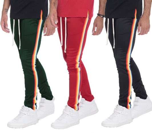 Rainbow Tape Track Pants – 3 Colors, S–2XL