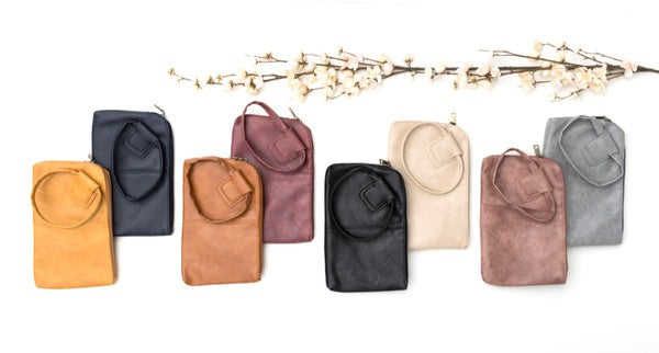 Vegan Leather Wristlet Mini Clutch