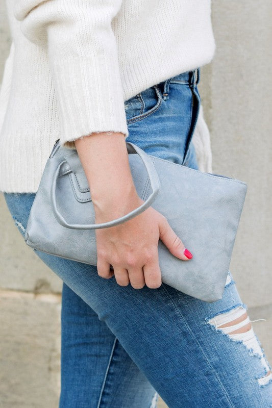 Vegan Leather Wristlet Mini Clutch