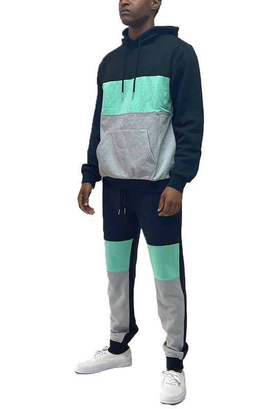 Men's Color Block Sweat Set – Hoodie & Sweatpants