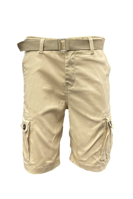 Weiv Men's Belted Cargo Shorts – Includes Belt, Waist 30–40