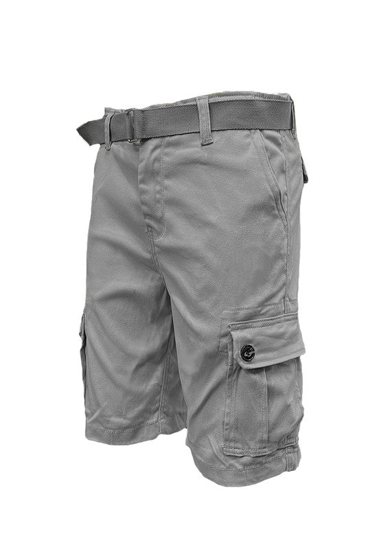 Weiv Men's Belted Cargo Shorts – Includes Belt, Waist 30–40