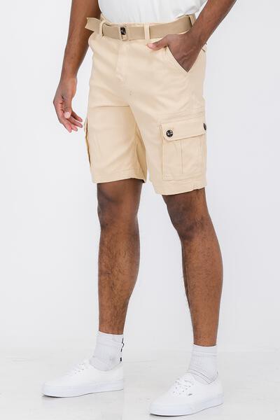 Weiv Men's Belted Cargo Shorts – Includes Belt, Waist 30–40