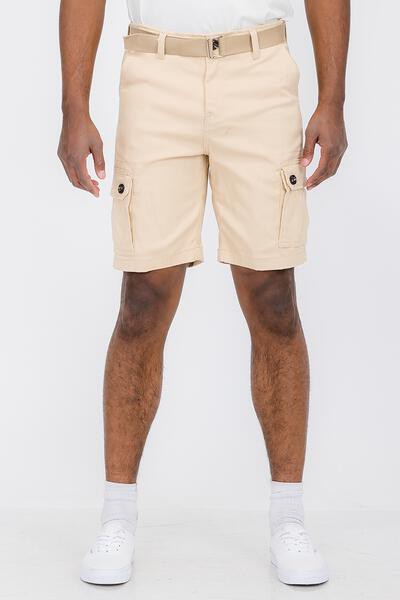 Weiv Men's Belted Cargo Shorts – Includes Belt, Waist 30–40