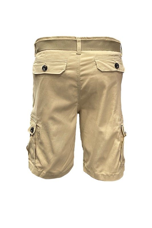 Weiv Men's Belted Cargo Shorts – Includes Belt, Waist 30–40