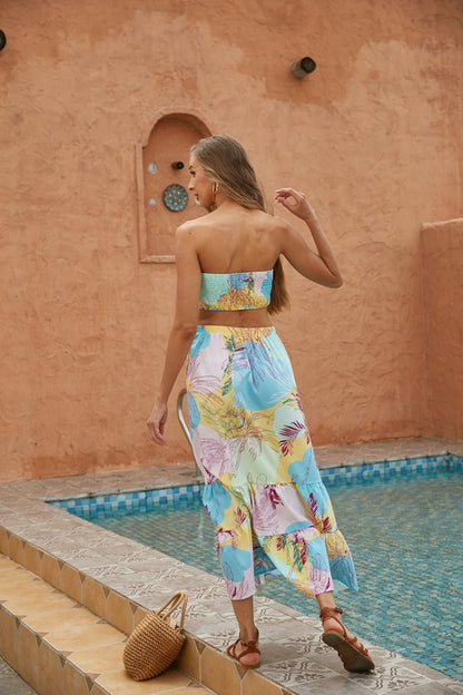 Women's 2-Piece Long Skirt Set – Crop Top & Maxi Skirt