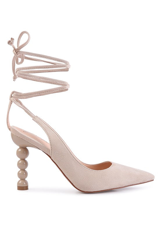 Rag & Co. Spiced Faux Suede Cut Out Heel Lace Up Sandals