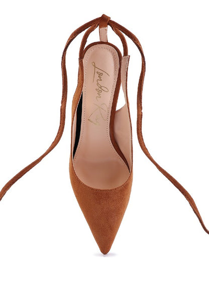 Rag & Co. Spiced Faux Suede Cut Out Heel Lace Up Sandals