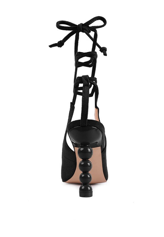 Rag & Co. Spiced Faux Suede Cut Out Heel Lace Up Sandals