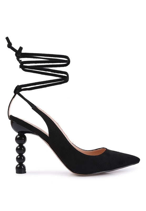 Rag & Co. Spiced Faux Suede Cut Out Heel Lace Up Sandals