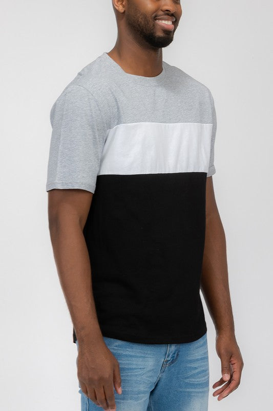 Men's Color Block Short Sleeve T-Shirt