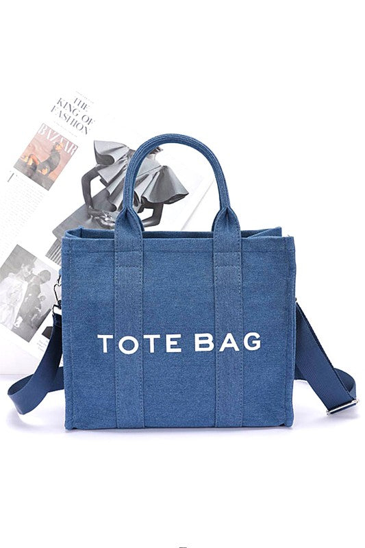 Denim Convertible Tote Bag – Lead-Safe Women's Small Tote Denim One Size