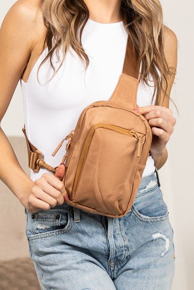 Essential Nylon Crossbody Bag Caramel OneSize