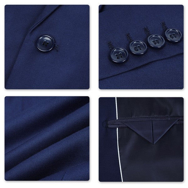 Men's One Button Slim Fit Business Blazer | Notched Lapel Daily Wear Jacket