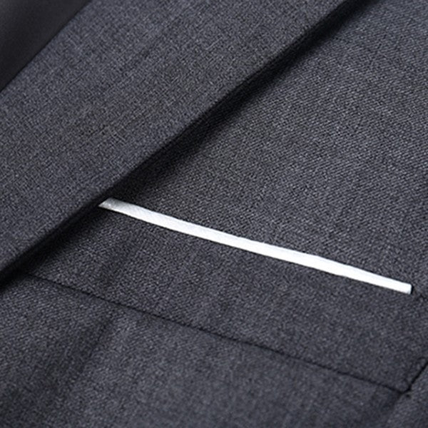 Men's One Button Slim Fit Business Blazer | Notched Lapel Daily Wear Jacket