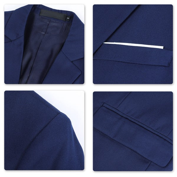 Men's One Button Slim Fit Business Blazer | Notched Lapel Daily Wear Jacket