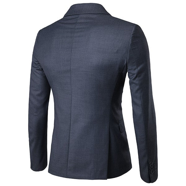 Men's One Button Slim Fit Business Blazer | Notched Lapel Daily Wear Jacket