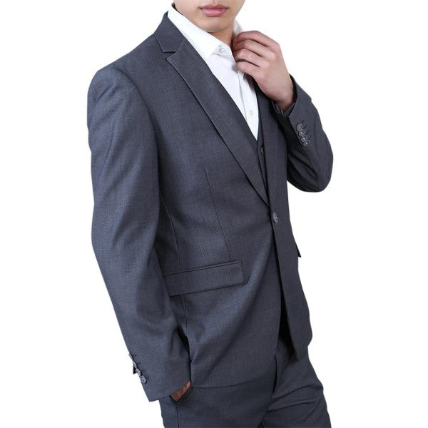 Men's One Button Slim Fit Business Blazer | Notched Lapel Daily Wear Jacket