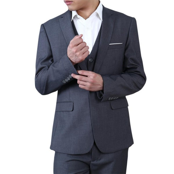 Men's One Button Slim Fit Business Blazer | Notched Lapel Daily Wear Jacket